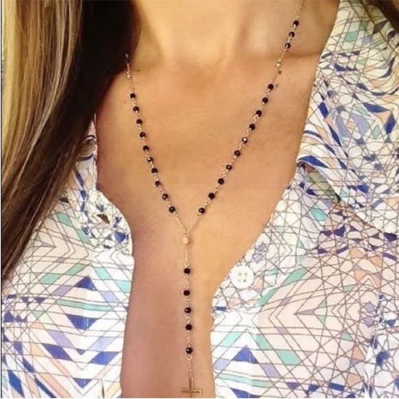 Jewelry - 🚚Handmade Jewelry Rosary beads cross long pendant necklaces For Women religious